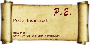 Polz Evariszt névjegykártya